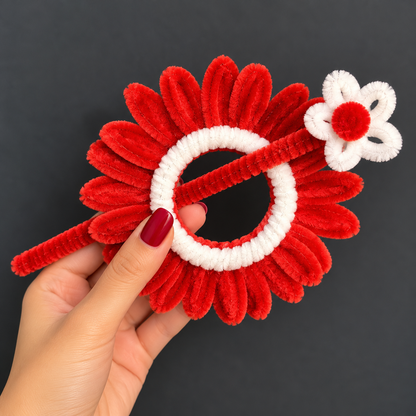 Handmade Pipe Cleaner Flower Hair Stick Bun Holder – Daisy Hair Accessory