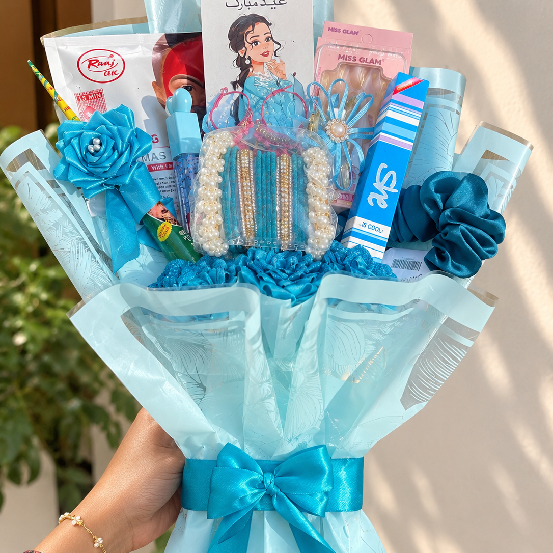 Blue Customized Gift Bouquet for Her