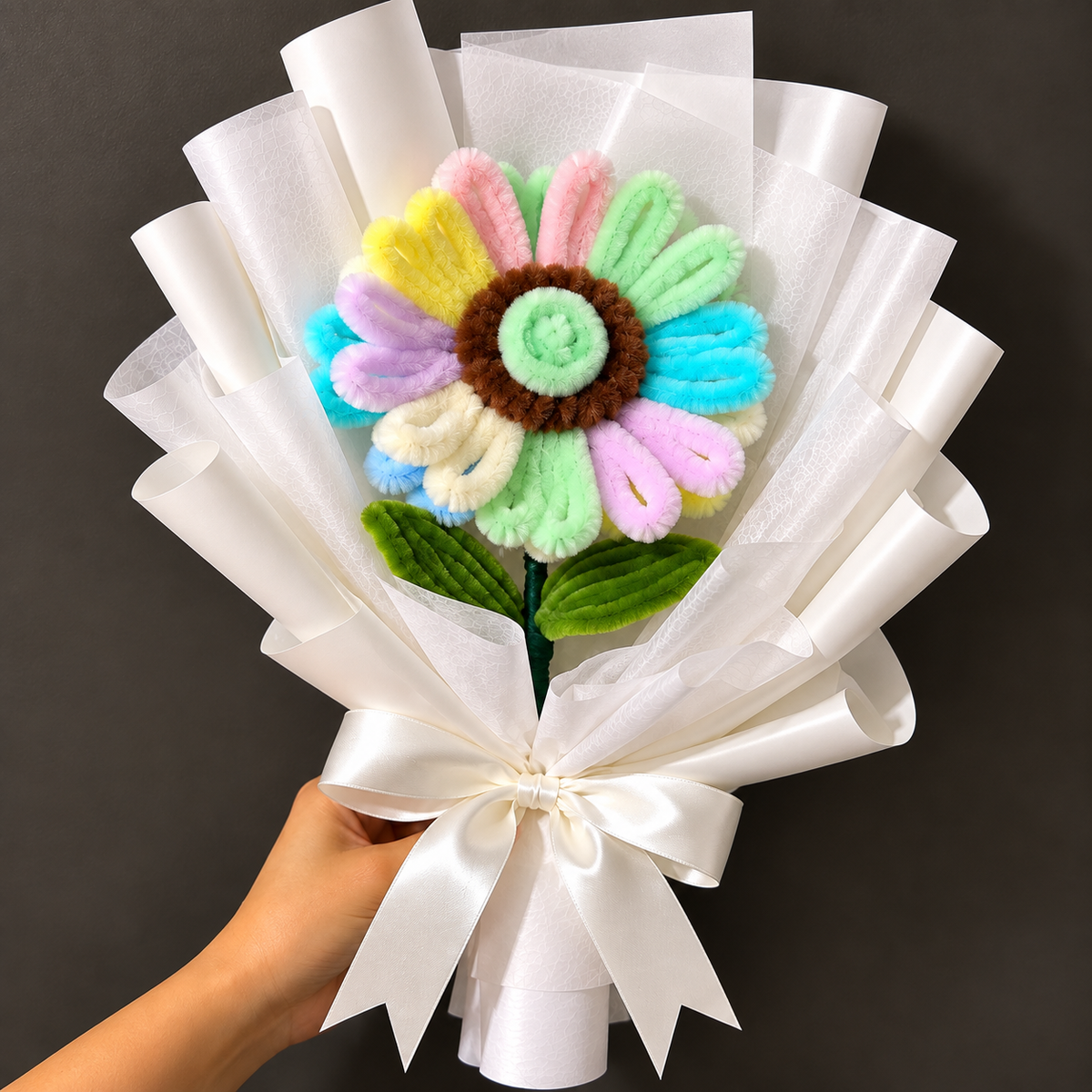 Handmade Pipe Cleaner Flower Bouquet | Everlasting Gift in 6 Colors