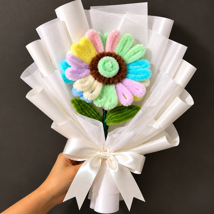 Handmade Pipe Cleaner Flower Bouquet | Everlasting Gift in 6 Colors