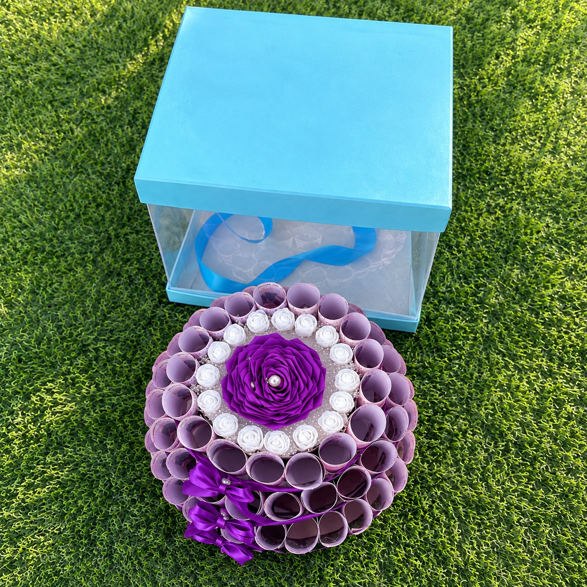 2-Tier Money Cake with Display Box – Cash Gift Bouquet (Rs. 50 Notes)