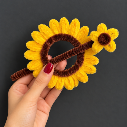 Handmade Pipe Cleaner Flower Hair Stick Bun Holder – Daisy Hair Accessory