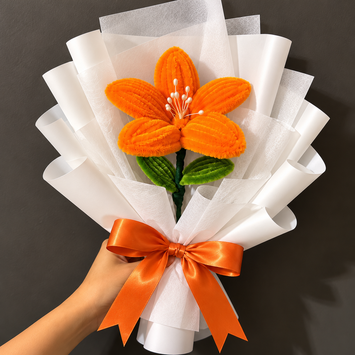 Handmade Pipe Cleaner Flower Bouquet | Everlasting Gift in 6 Colors